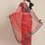 Red floral sequinned organza saree