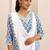 women floral printed regular thread work kurta with trousers & with dupatta