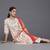 women printed regular thread work kurta with trousers & with dupatta