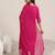 pink ethnic motifs yoke design notch-neck straight kurta with trousers & dupatta