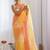 Peach peach embellished  chiffon sarees