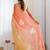 Peach peach embellished  chiffon sarees