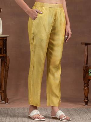floral yoke design thread work notch neck straight kurta with trousers & dupatta 3
