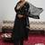 black floral yoke design sequinned kurta with trouser & dupatta