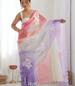 Multicolor multi embellished  chiffon sarees
