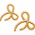 Gold bow stud earrings, twisted rope design, anti-tarnish