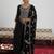 black floral yoke design sequinned kurta with trouser & dupatta