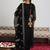 black floral yoke design sequinned kurta with trouser & dupatta