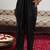 black floral yoke design sequinned kurta with trouser & dupatta