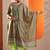 women ethnic motifs printed regular thread work kurta with trousers & with dupatta