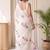 Off white floral poly chiffon designer saree