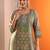 women ethnic motifs printed regular thread work kurta with trousers & with dupatta