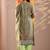 women ethnic motifs printed regular thread work kurta with trousers & with dupatta