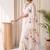 Off white floral poly chiffon designer saree