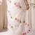 Off white floral poly chiffon designer saree
