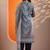 women ethnic motifs printed regular kurta with trousers & with dupatta