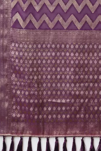 Purple woven design zari kanjeevaram saree
