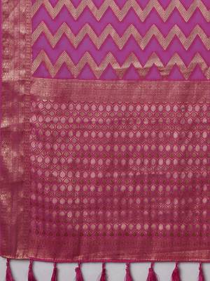 Pink woven design zari  kanjeevaram saree 5