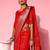 Red ethnic motifs zari banarasi saree