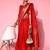 Red ethnic motifs zari banarasi saree