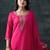 women ethnic motifs embroidered kurta with churidar & dupatta