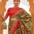 Green ethnic motifs printed zari ikat saree