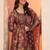 women ethnic motifs printed regular kurta with trousers & with dupatta
