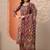 women ethnic motifs printed regular kurta with trousers & with dupatta