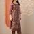 women ethnic motifs printed regular kurta with trousers & with dupatta
