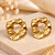 Gold-toned open heart stud earrings, anti-tarnish jewellery