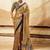 Mustard ajrak block satin designer block print saree