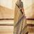 Mustard ajrak block satin designer block print saree