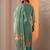 women ethnic motifs printed regular mirror work kurta with trousers & with dupatta