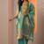 women ethnic motifs printed regular mirror work kurta with trousers & with dupatta