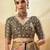 Mustard ajrak block satin designer block print saree