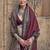 Maroon ajrak block printed banarasi saree