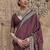 Maroon ajrak block printed banarasi saree