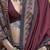 Maroon ajrak block printed banarasi saree