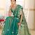 Green women green embroidered tissue saree