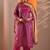 women bandhani dyed regular thread work kurta with palazzos & with dupatta