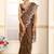 Brown embroidered tissue saree