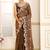Brown embroidered tissue saree