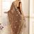 Brown embroidered tissue saree