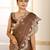 Brown embroidered tissue saree