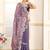 Purple women banarasi tissue saree