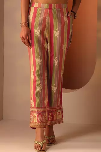 women ethnic motifs printed regular kurta with trousers & with dupatta