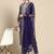 women striped regular thread work kurta with trousers & with dupatta