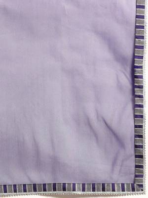 women striped regular thread work kurta with trousers & with dupatta 2