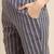 women striped regular thread work kurta with trousers & with dupatta