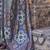 Blue ajrak printed banarasi saree